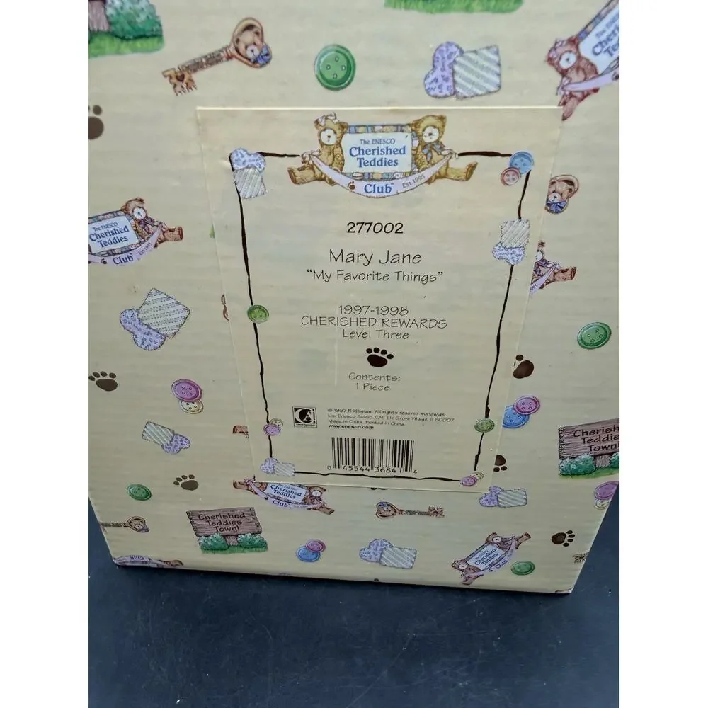 Vtg Cherished Teddies 'Mary Jane' My Favorite Things-Corner Room Rewards New! 7